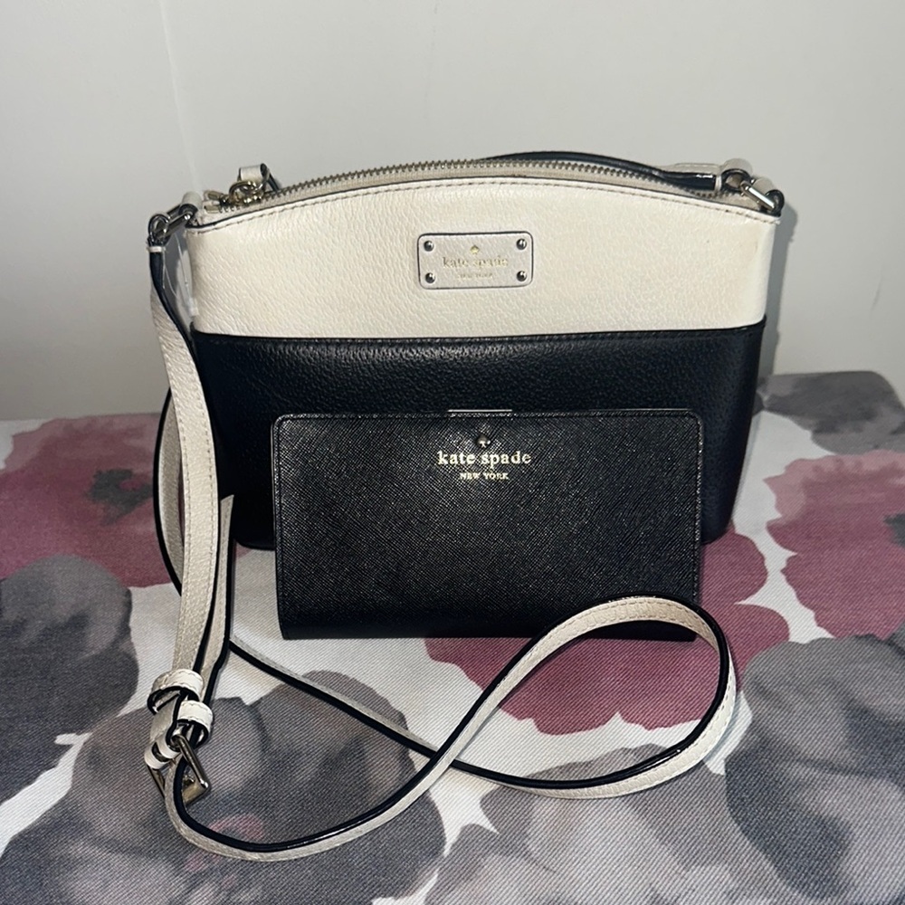 Kate Spade Millie Grove Street Crossbody Bag W/ Madison Saffiano Slim Wallet